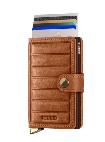 Кошелек Secrid Premium RFID Miniwallet Emboss Lines - коньяк