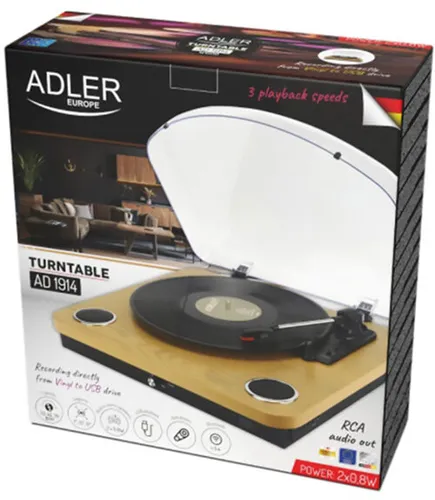 Gramofon ADLER AD 1914 Drewno