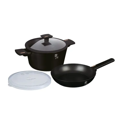 Zestaw garnek z patelnią 24cm z powłoką tytanową 4-ele BERLINGER HAUS Monaco BH-7098