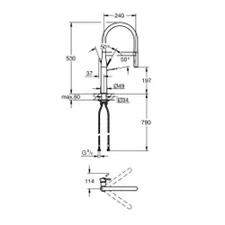 Bateria GROHE Essence 30294000 Chrom