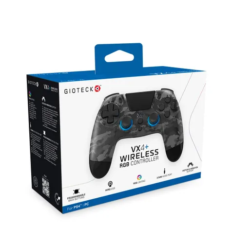 Геймпад Gioteck VX4 + Wireless RGB для PS4, ПК-беспроводной-черный-камуфляж