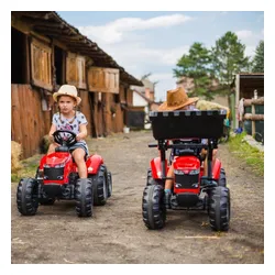 Traktor Na Pedały Dla Dzieci 3-6 Lat Do 50Kg Falk Massey Ferguson Przyczepa Klakson Łańcuch