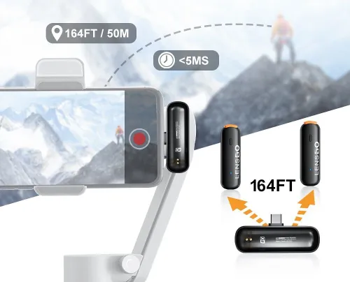 Mikrofon krawatowy do smartfona LENSGO 518C Mini (2 szt.)