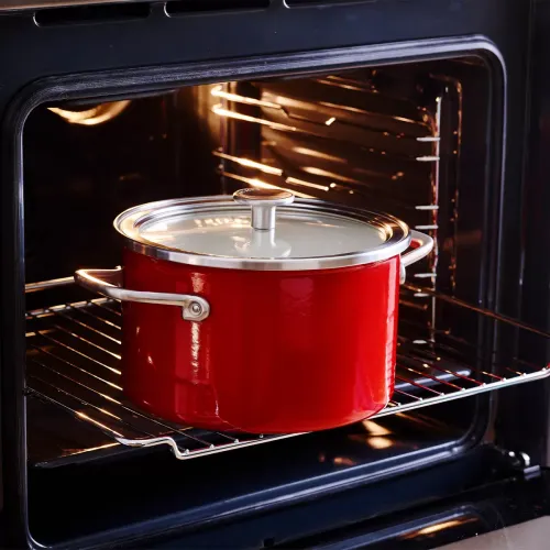 KITCHENAID Steel Core Enamel 3,7 l czerwony - garnek emaliowany z pokrywką