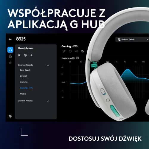 Słuchawki LOGITECH G325 Lightspeed Biały Bezprzewodowe, Nauszne