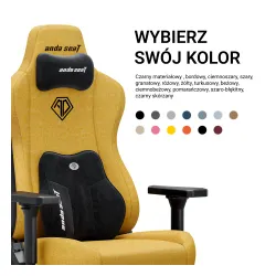 Fotel Anda Seat Kaiser 3E XL Gamingowy do 150kg Tkanina Żółty