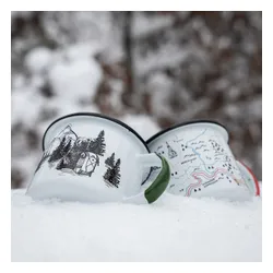 Kubek turystyczny Alpinus Emaliowany Niedźwiedź biały