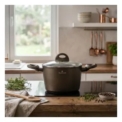 Garnek aluminiowy z pokrywką VALDINOX AURUM CIEMNOBRĄZOWY 3,2 l