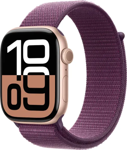 Apple Watch Series 10 GPS + Cellular koperta 42mm aluminium różowe złoto opaska sportowa dojrzałej śliwki