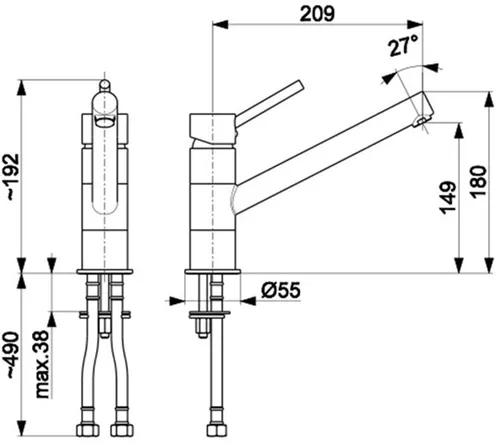 Bateria KFA ARMATURA Andra 6533-915-00 Chrom
