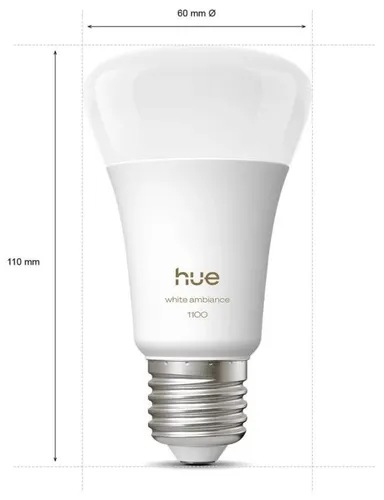 Inteligentna żarówka LED PHILIPS HUE 929003855001 8.1W E27 Bluetooth, Zigbee (2 szt.)