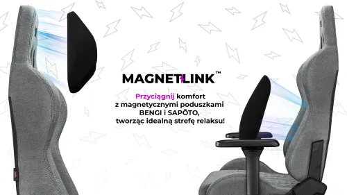 Fotel YUMISU 2050 Magnetic Jasnoszaro-czarny