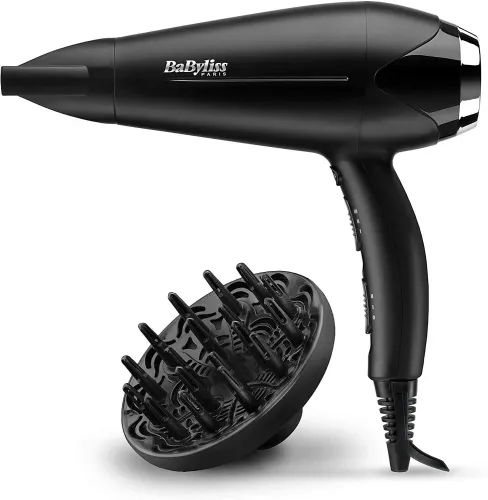 Suszarka do włosów BaByliss Turbo Smooth 2200 D572DE Jonizacja Dyfuzor Zimny nawiew 2200W 2 prędkości 3 temperatury