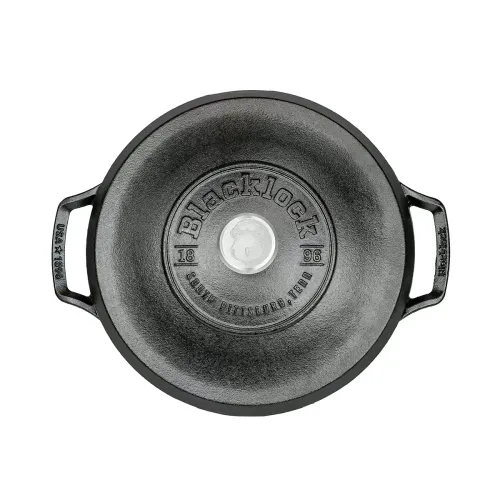LODGE Blacklock 5,2 l czarny - garnek żeliwny z pokrywką