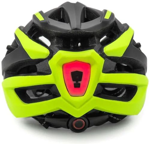 Kask rowerowy WOZINSKY HT-28VCZ Czarno-żółty MTB z lampką (rozmiar M)