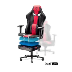 Fotel Diablo Chairs X-Player 2.0 Normal Size Gamingowy do 160kg Skóra ECO Tkanina Karmazynowo-antracytowy