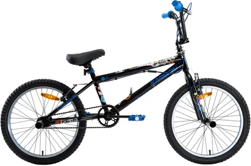 Rower dziecięcy KARBON BMX 20 cali dla chłopca Czarno-niebieski