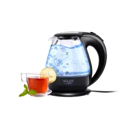 ADLER Round 1,5 l czarny - czajnik elektryczny bezprzewodowy szklany