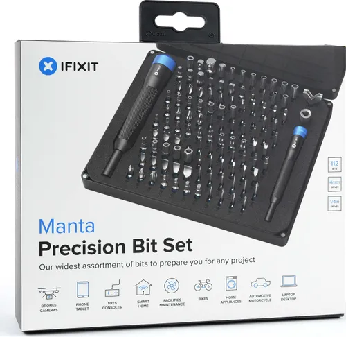 iFixit Manta Precision Bit Set (EU145392) Manta Precision Bit Set, 112 adet