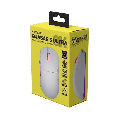 Myszka gamingowa Hator Quasar 3 Ultra 8K Wireless Biały