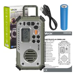 Radioodbiornik Vayox VA0440 Solarne Latarka Radio FM Bluetooth Zielony