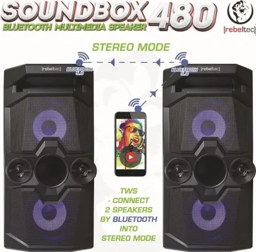 Rebeltec SoundBox 480 Hoparlörü Siyah (RBLGLO00037)