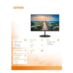 Monitor U27V4EA 27 IPS 4K HDMIx2 DP Głośniki