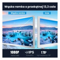 Monitor Extralink Dual Screen S300 13,3" Full HD IPS do laptopa