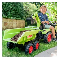 Falk Traktor na Pedały Claas Axos 330 z Koparką i Przyczepą 3-7 lat
