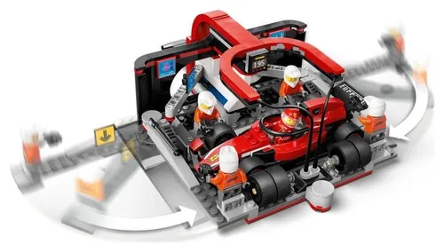 LEGO City 60443 F1 Pit stop i mechanicy z bolidem Ferrari