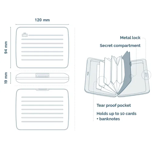 Portfel etui RFID Ogon Designs Smart Case V2 Large - stone grey