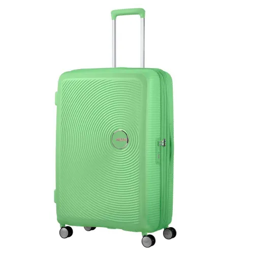 Большой расширяемый чемодан American Tourister Soundbox-spring green