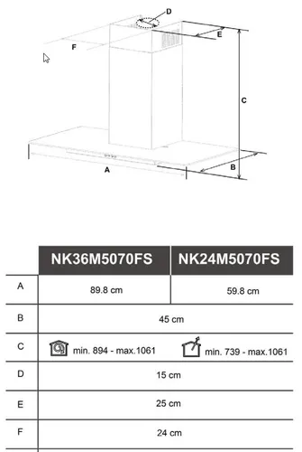 Вытяжка Samsung Nk24m5070fs серебристый