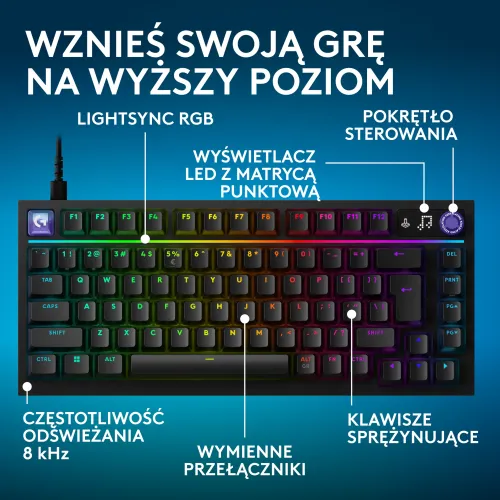 Klawiatura mechaniczna Logitech G316 X 75 Czarny