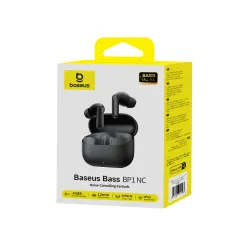 Słuchawki bezprzewodowe Baseus Bass BP1 NC Doknałowe Bluetooth 6.0 Czarny