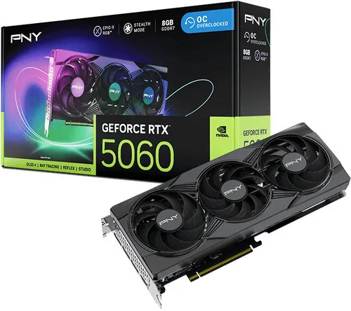 Karta graficzna PNY GeForce RTX 5060 EPIC-X RGB Overclocked Triple Fan 8GB DLSS 4