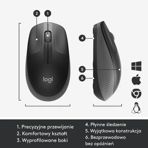 Myszka Logitech M190 Czarno-szary