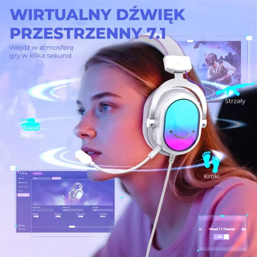 Słuchawki przewodowe z mikrofonem Fifine AmpliGame H16 Nauszne Biały