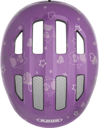 Kask rowerowy ABUS Smiley 3.0 Star Fioletowy dla Dzieci (rozmiar M)