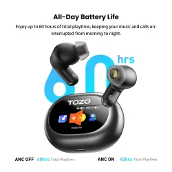 Słuchawki bezprzewodowe Tozo AeroSound6 Pro Dokanałowe Bluetooth 5.4 Czarny