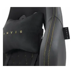 Fotel GAMVIS Phantom Large Czarny (złote elementy) + podnóżek