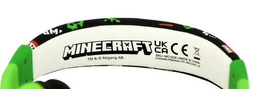 Słuchawki przewodowe z mikrofonem OTL Technologies Minecraft Creeper Dla dzieci Nauszne Zielono-czarny