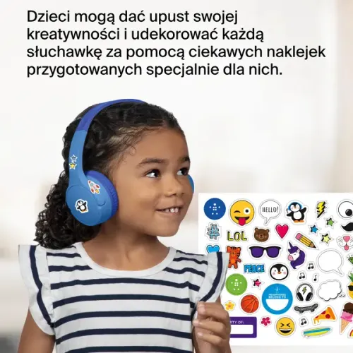 Słuchawki bezprzewodowe Belkin Soundform Mini dla dzieci Nauszne Bluetooth 5.3 Niebieski