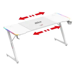 Biurko gamingowe HUZARO Hero 4.8 RGB Biały