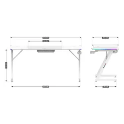 Biurko gamingowe HUZARO Hero 4.8 RGB Biały