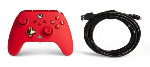 Pad PowerA Enhanced Red do Xbox Series X/S, Xbox One, PC Przewodowy