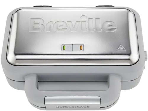 Breville Вафельница с керамическим покрытием двойная DuraCeramic VST072X 850 Вт, серебристый