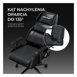 Fotel Anda Seat X1 Gaming Sofa Elegant Black Gamingowy do 120kg Skóra Eco Czarny