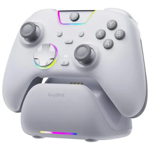 Pad EasySMX X05Pro do Nintendo Switch, PC Bezprzewodowy Biały + Stacja dokująca