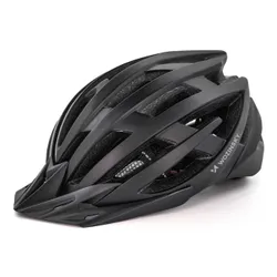 Kask rowerowy WOZINSKY HT-28VC Czarny MTB z lampką (rozmiar M)